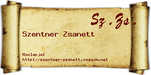 Szentner Zsanett névjegykártya