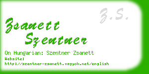zsanett szentner business card